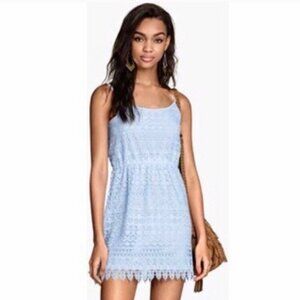 Divided H&M Light Blue Sleeveless Lace Mini Dress Size M